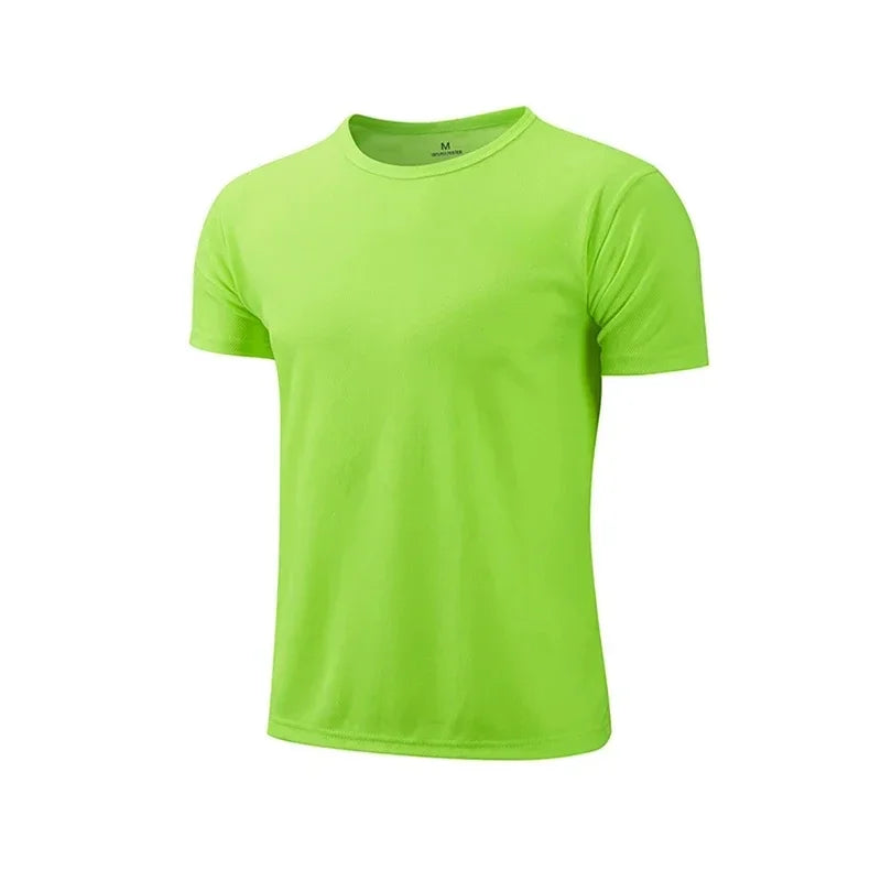 Hot Sale Men's Quickdry T-shirts Summer Daily Sports Short Sleeved/O-neck Tops Fitness Training Athletics Running T-shirt