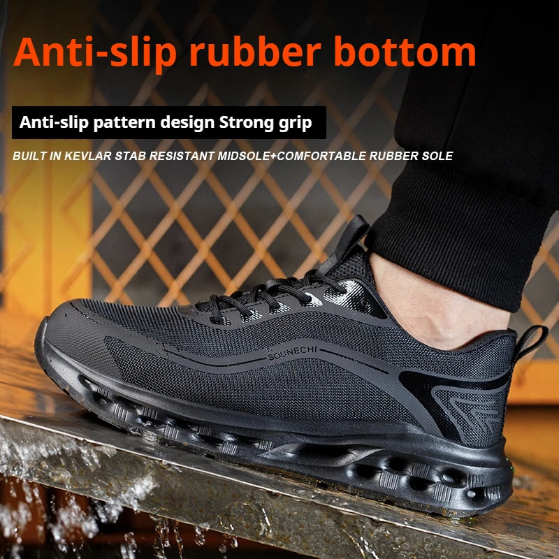 Men's Safety Shoes Anti-Impact Anti-Piercing Lightweight Work Shoes/Lightweight Breathable Sporty Design for Outdoor Work Shoes
