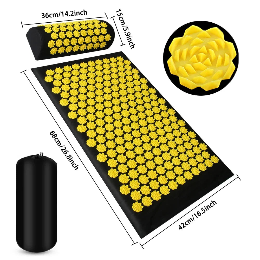 Pranamat Eco Lotus Spike Mat Acupuncture Massage Cushion/for Neck Foot Back Yoga Acupressure Massage Mat