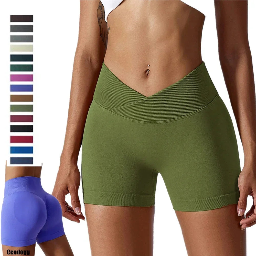 Women High Waist Workout Fitness Yoga Shorts Gym Push Up/Yoga Leggings Scrunch Butt Seamless Sports Shorts