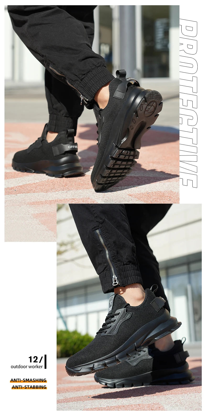 Soft-soled comfortable anti-smash/anti-puncture and breathable safety shoes