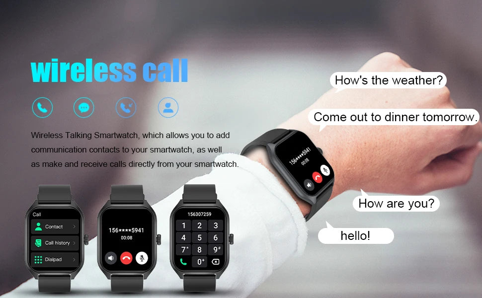 AI Voice Assistant Smart Watch for Men Women, 1.96'' HD Screen Activity/Trackers with 100+Sports/ Sleep/ Heart Rate Monitor
