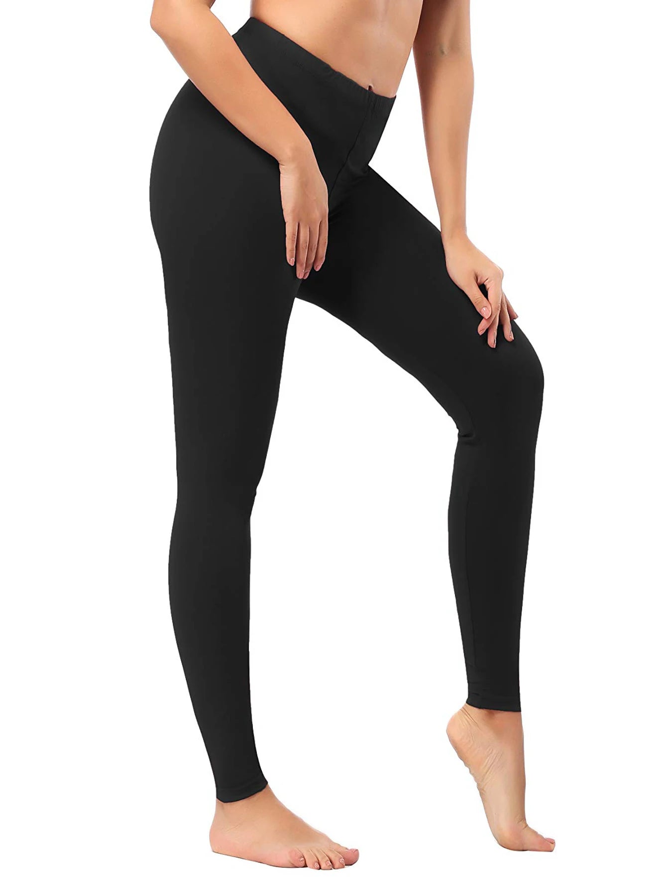 Stretchy 3pcs Low-Waist Skinny Leggings for Women Polyester/Spandex Blend Machine Washable Solid Color Perfect for All Sizes