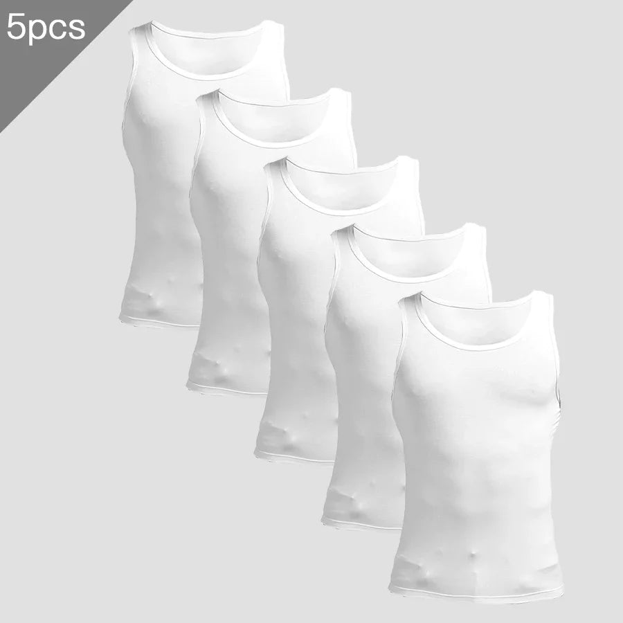 5PCS Men's summer trendy slim-fit hurdling style/wearing men's tight-fitting Tank Tops