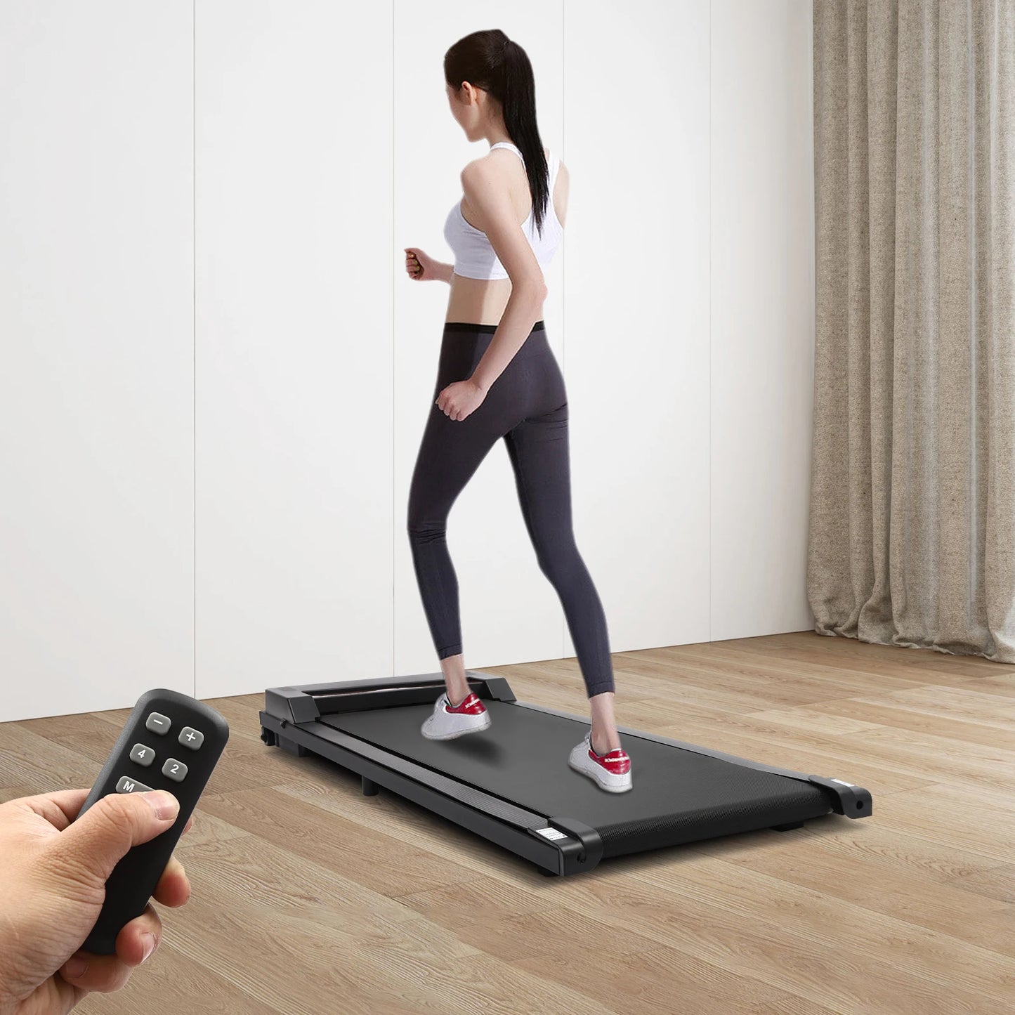 Electric Treadmill Under Desk Walking Pad/Home Office Fitness Running Jogging LED