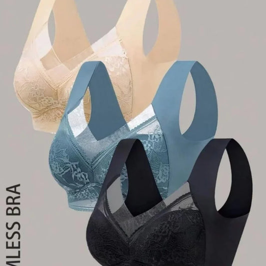 3-piece seamless lace bra set for women, wireless sports bra, push up bra/chest bra women's bra women's wireless bra