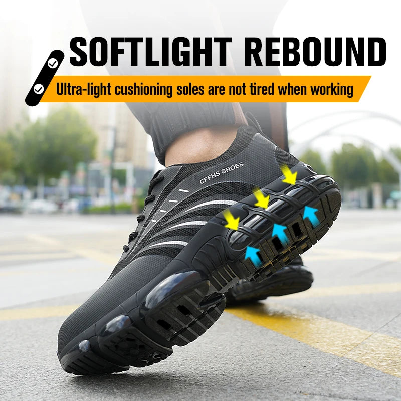 Breathable lightweight and comfortable/anti-smash and anti-puncture safety shoes