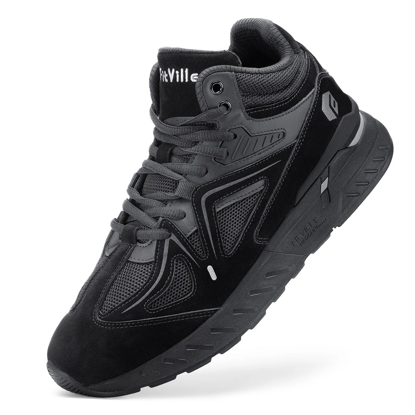 FitVille Men's High-Top Basketball Shoes Widened Lightweight Casual Sneakers/Breathable For Male Swollen Feet Relieve Pain