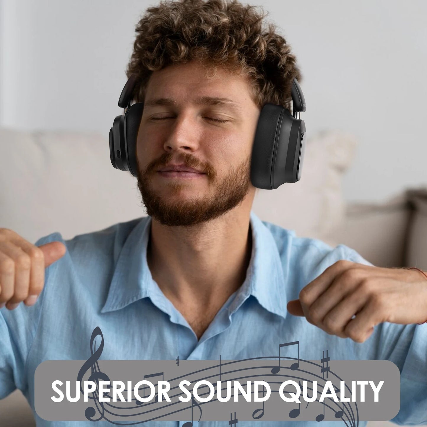 Siindoo JH-ANC930Plus Hybrid Wireless Headphone Active Noise Cancelling Headphones/With Multi Magnetic Touch Control LED Screen