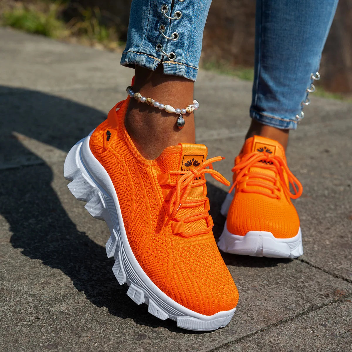 Women's Spring Knitted Shoes Lightweight Breathable Shoes/Plus Size Comfort Non-Slip Casual Flat Sole Slip-On