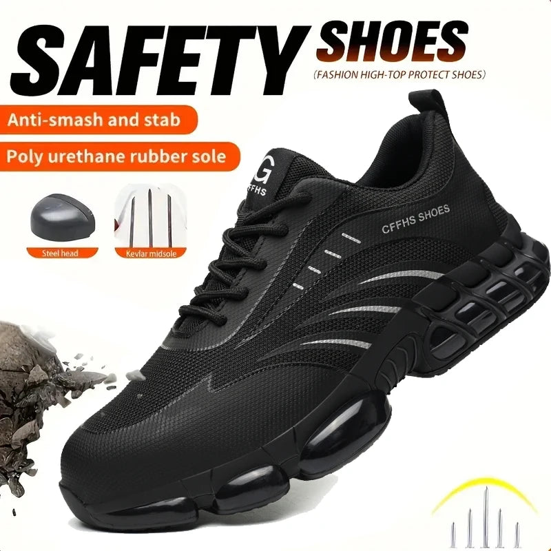 Breathable, lightweight and comfortable/anti-smash and anti-puncture safety shoes