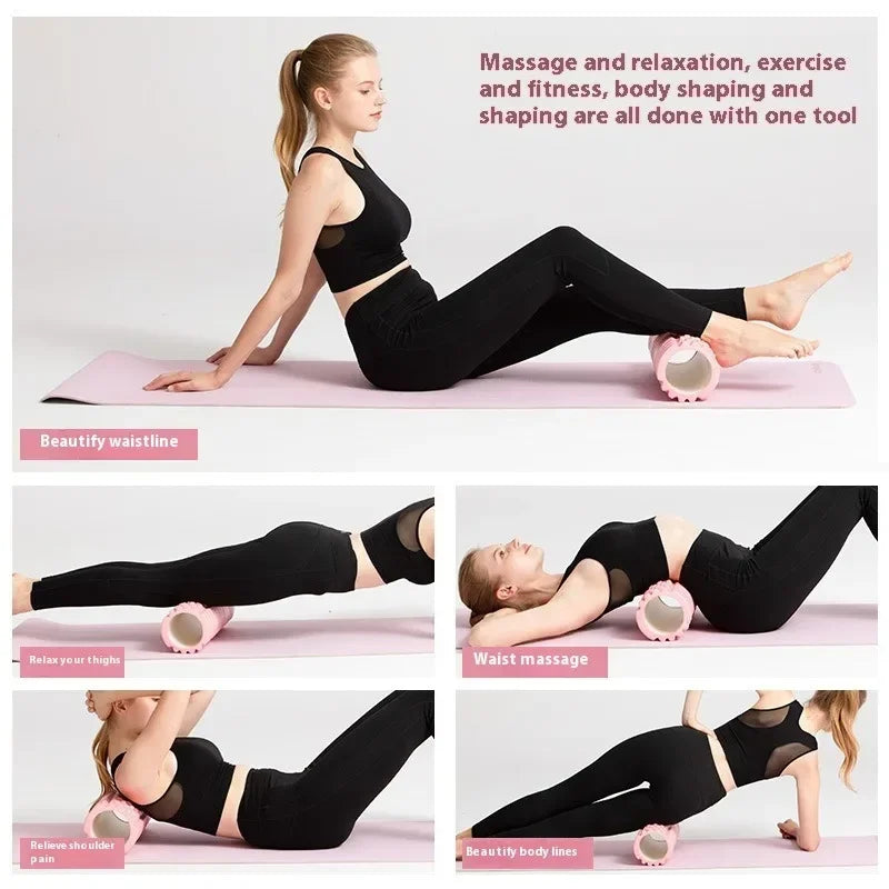 33/45cm Three-dimensional Dot Yoga Foam Roller Body Sculpting Home Gym/Whole Body Muscle Massage Relaxer Sports Rehabilitation