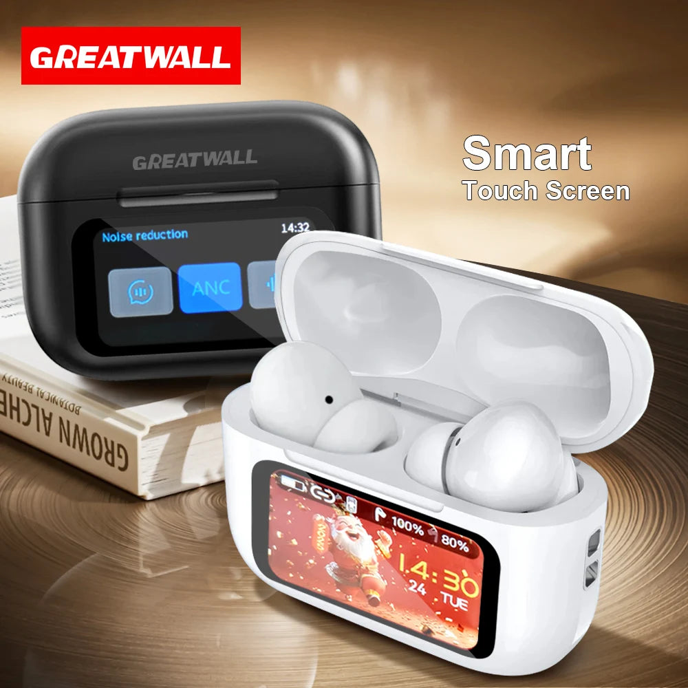 Original GREATWALL Wireless Bluetooth Earphones ANC Noise Reduction Earbuds/HD Mic Call Gamer Earbuds LED Touch Screen Control