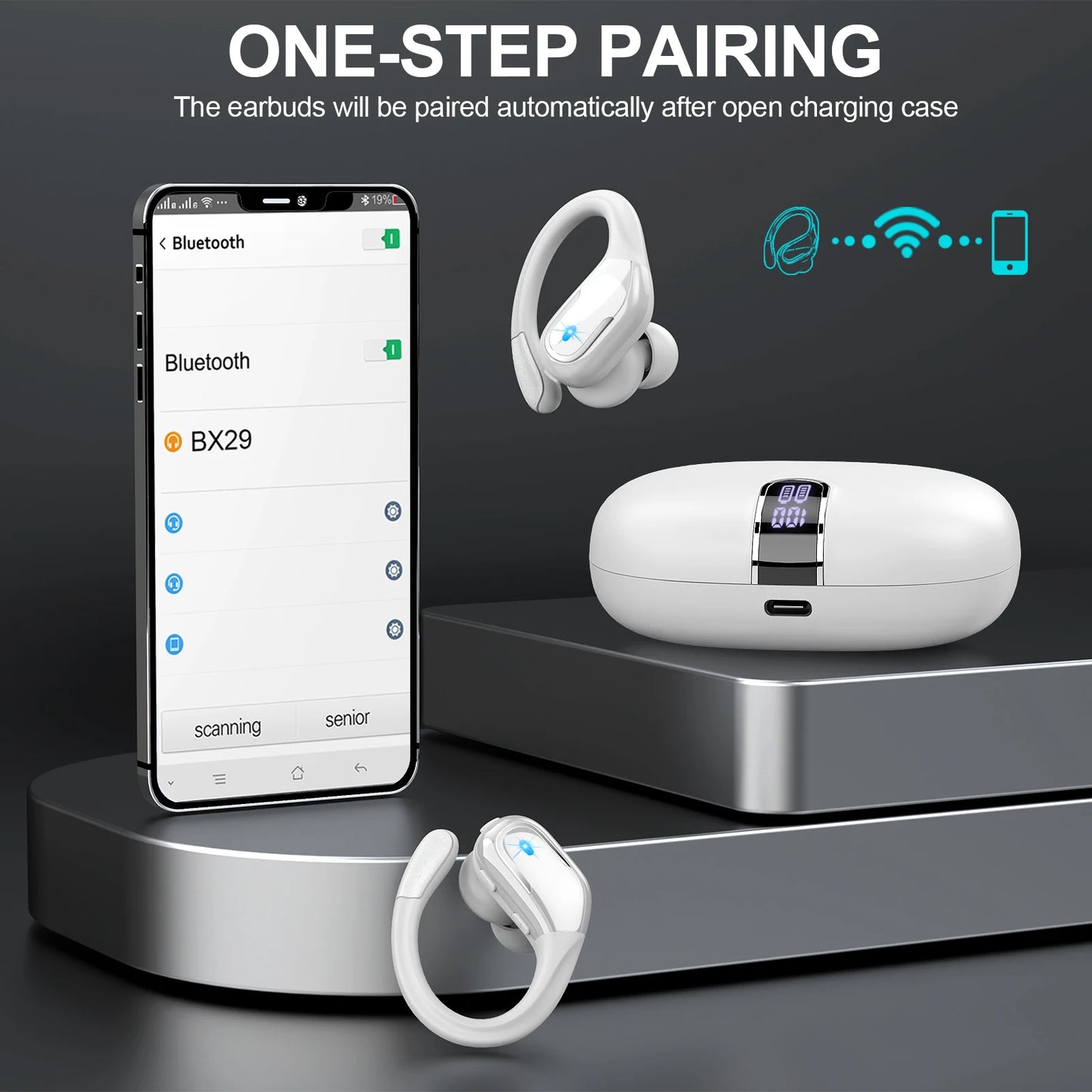 Wireless Earbuds, Bluetooth 5.3 Headphones Sport Bluetooth Earbuds/with ENC Noise Canceling Mic Bass Stereo Wireless Earphone