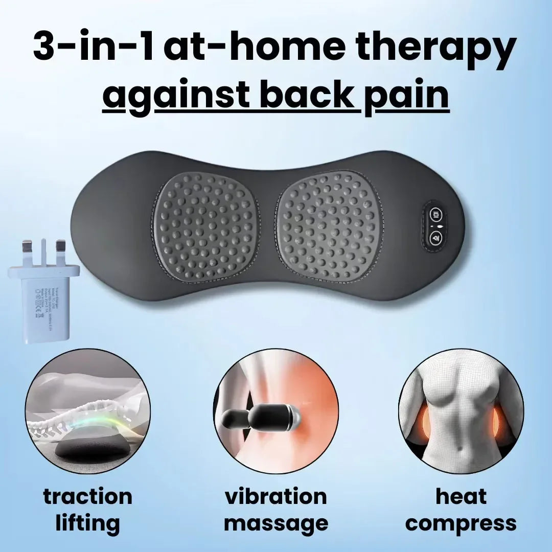 Okayso 3-in-1 Back Massager with Relief Bed Sleeping Deep Tissue/Portable Shoulder Lower Back Pain Relief Waist Massager