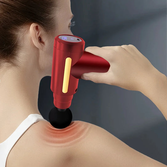 Portable digital fascia gun, convenient electric massager/LED display screen with six adjustable levels,silent and long-lasting