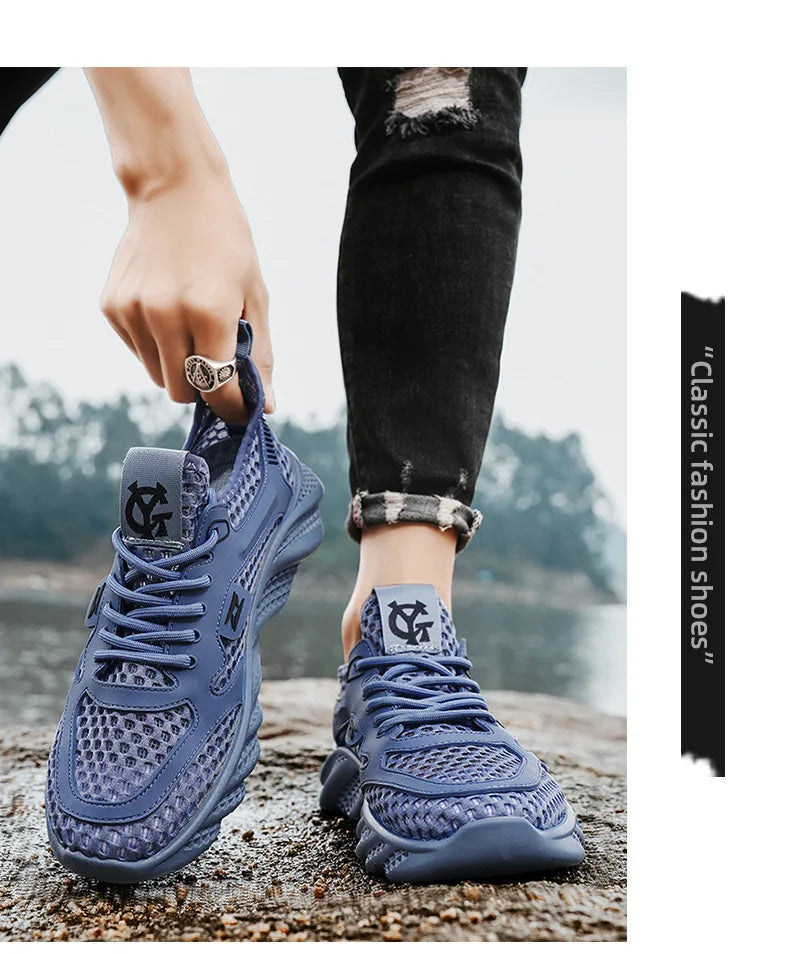 Outdoor Shoes Summer Thin Breathable Mesh Hollowed Out Shoes/for Men's Lightweight Sneakers Sports Running Shoes