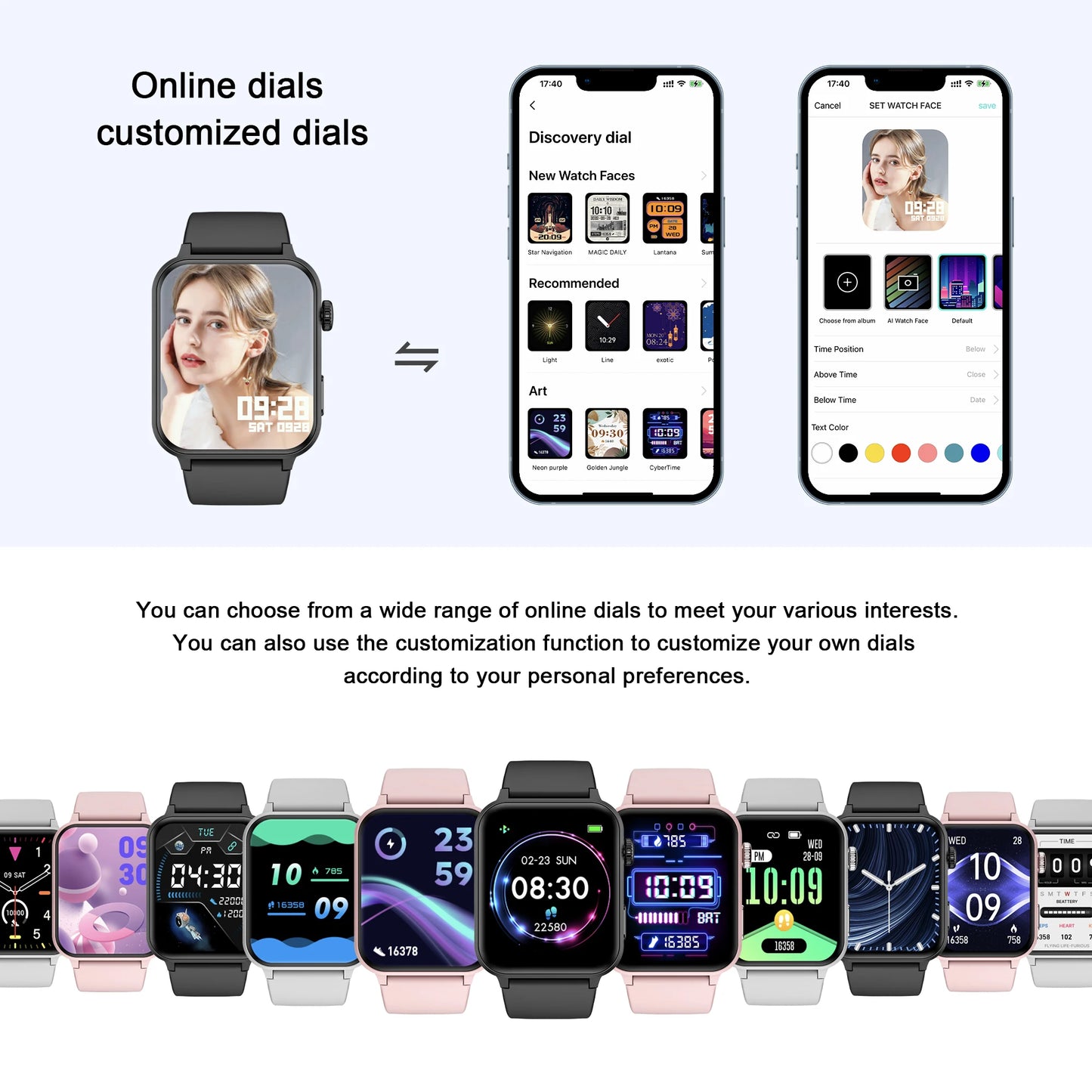 Blackview R30Pro Gray Smartwatch 1.85'' BT Call Waterproof Smart Watch Heart Rate/SpO2 Monitor Man Woman Watches for Android IOS