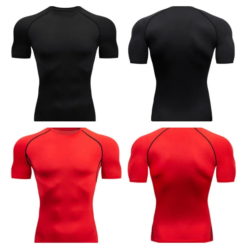 Men Short Sleeve t-Shirt Quick Dry Compression Shirts Fitness/Gym t-Shirts Sport Bodybuilding Shirt Running Football Tee Shirts