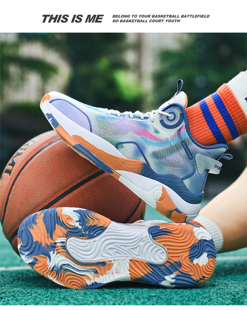 Men's Basketball Shoes Mid Basketball Sneakers/Non-Slip Outdoor Cushioning Workout Shoes