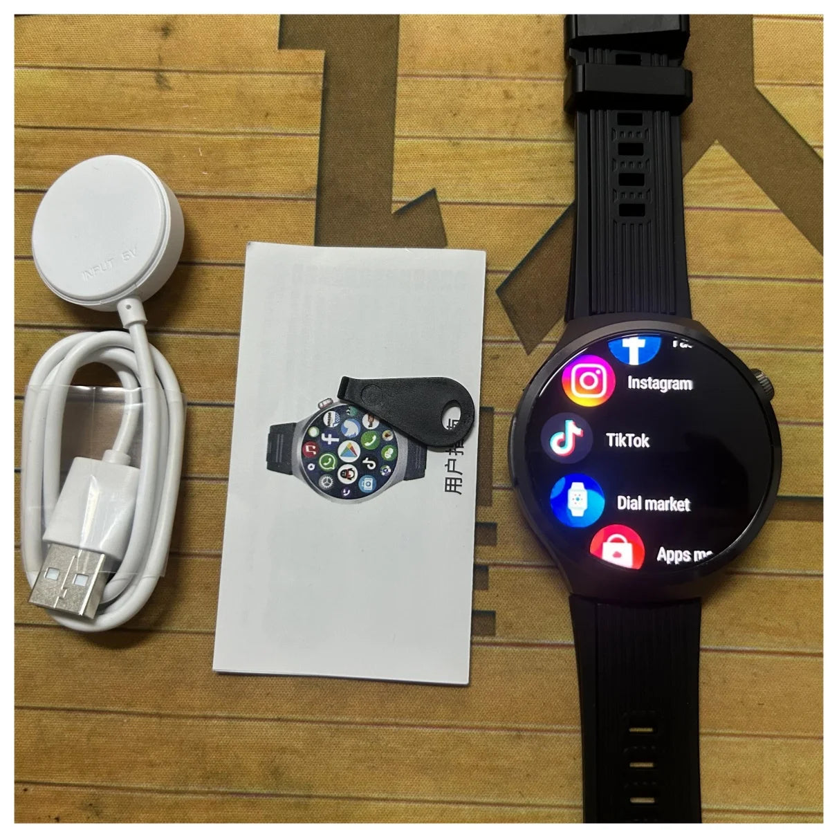 GoldenSpike 4G Full Netcom Smartwatch 1.75inch Amoled Android Smart Watch/With 8MP Camera Video Calling Sim Card Google Play