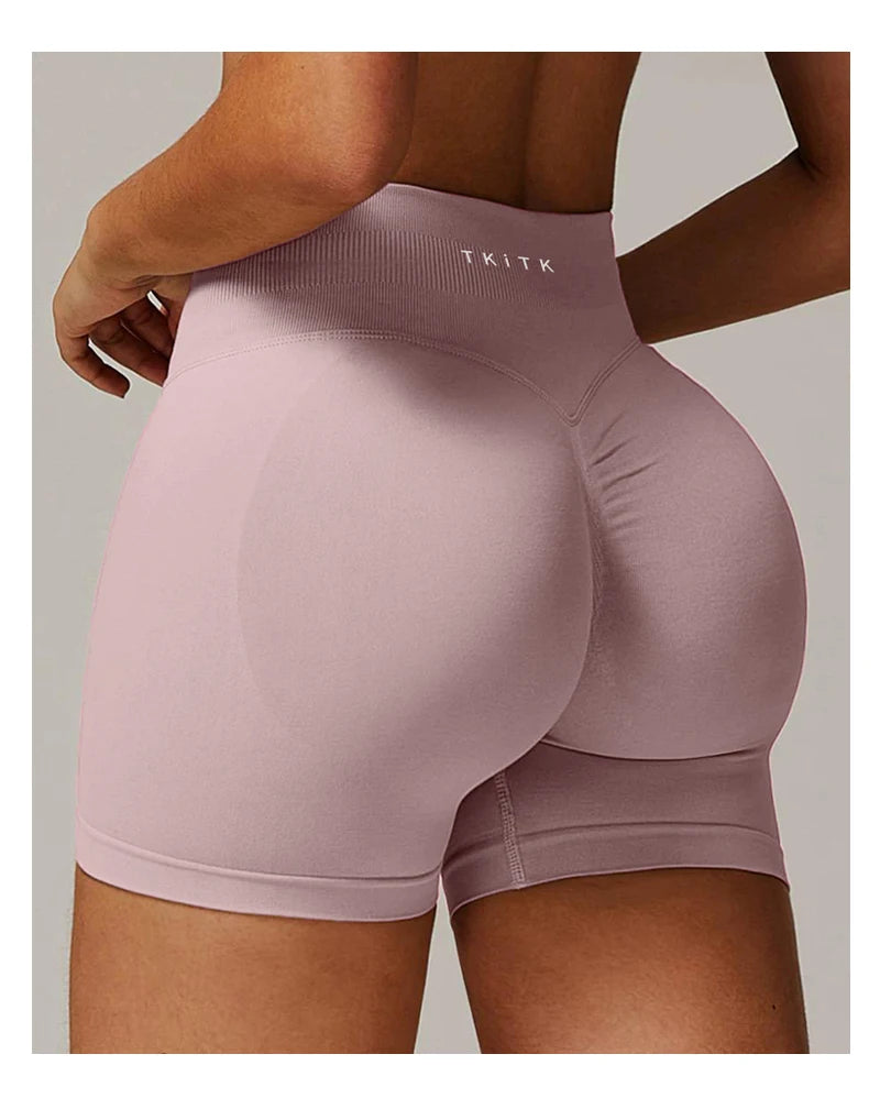 Newly listed price 2 Pcs TKITK Shorts Pro Solid Seamless Women Soft/Fitness Outfits Yoga shorts Gym Running Bike Wear