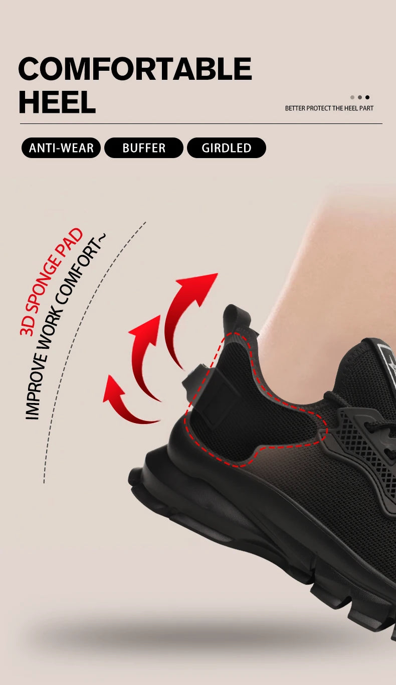 Soft-soled comfortable anti-smash/anti-puncture and breathable safety shoes