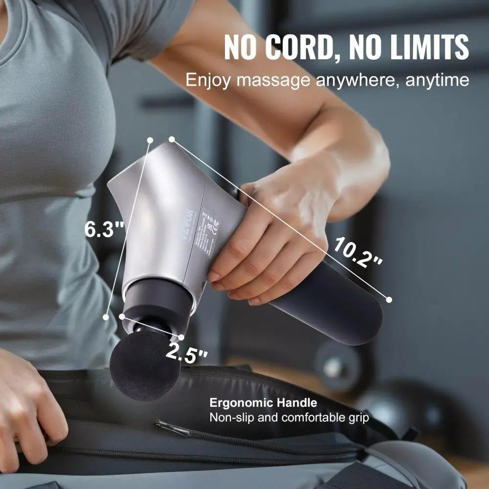 Deep Tissue Massage Percussion Muscle Massager for athletes/6 Levels 4 Massage Heads 12V 2500mAh Handheld Electric