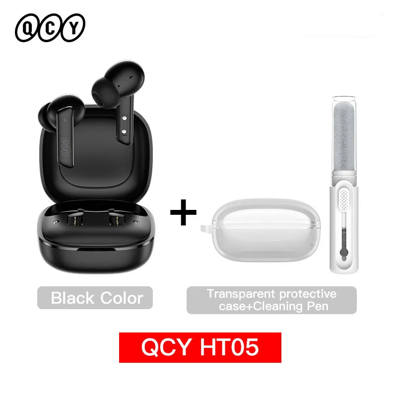 QCY HT05 ANC Wireless Earphones 40dB Active Noise Cancelling Bluetooth/5.2 Headphones 6 Mic ENC HD Call Headset TWS Earbuds