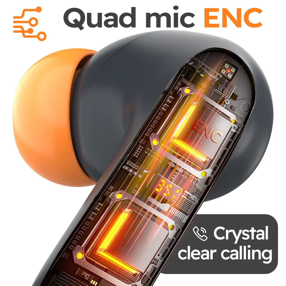 5.4 Bluetooth TWS Wireless Bluetooth Earphones Ultra-low Latency/Dual Microphone ENC Noise Cancelling in Ear Bluetooth Earphones