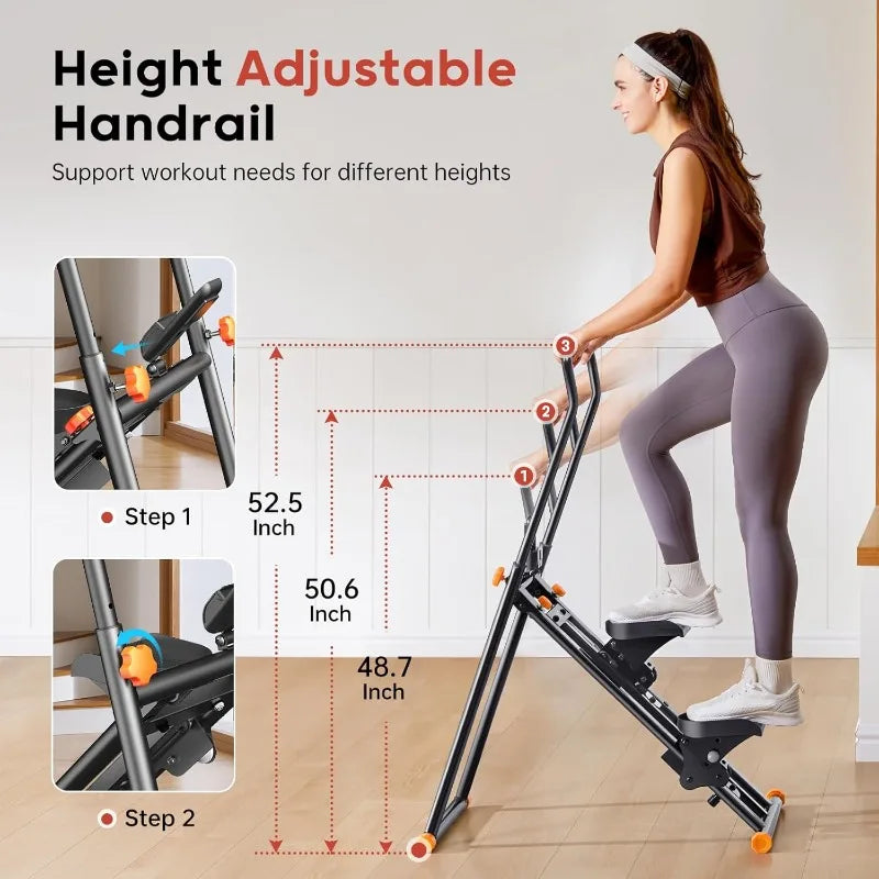 Foldable Stair Stepper Machine - Vertical Stair Climber for Home Gym/Full-Body Cardio Workout Equipment