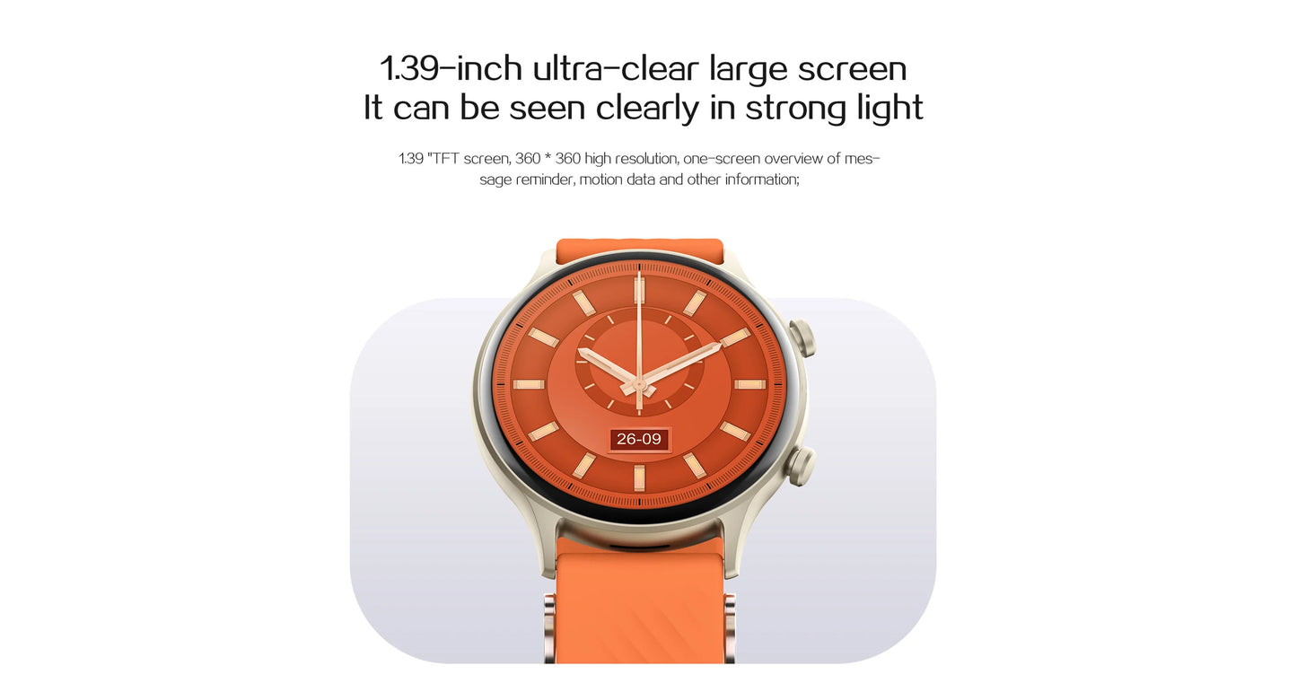LIEFBEE Round smartwatch can answer/make calls, over 100+ Sportports modes/heart rate sleep monitoring step counting