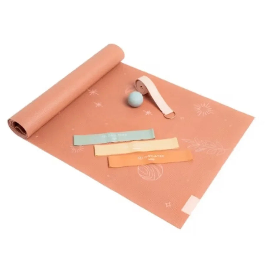 Starter Fit Kit: Yoga Mat, Strap & Exercise Band/for Core Muscles yoga strap yoga accessories