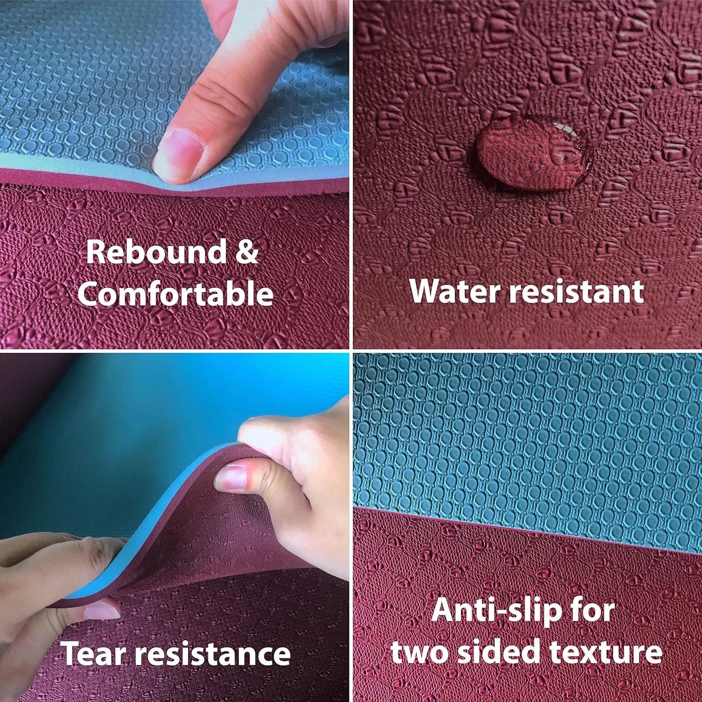 Yoga Mat with Strap 10mm & 12mm Thick Yoga Mat Non-Skid/Dual Surface Workout Mat Eco-Friendly POE Yoga Mats