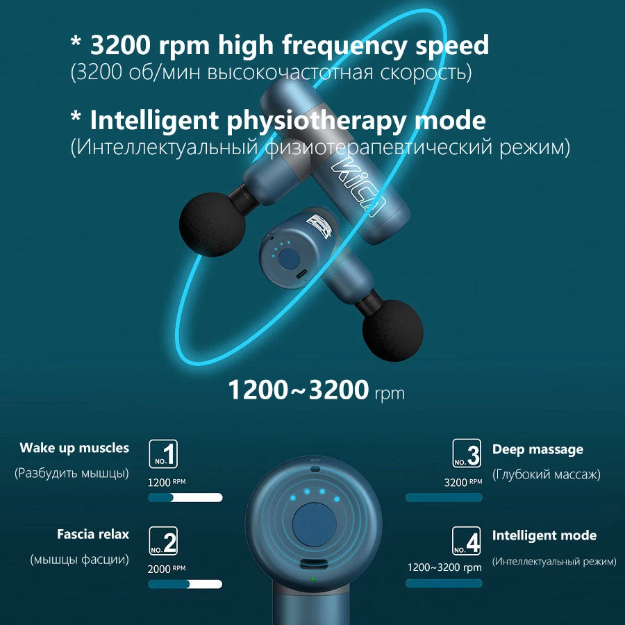 KICA Portable Smart Fascia Gun Electric Mini Body Massager/Professional Fitness Muscle Gun for Sport Slimming Pain Relief