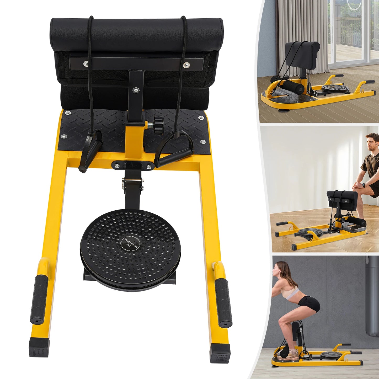 Deep Squat Machine: Adjustable Backrest and Leg Hook/for All Fitness Levels Built with High-Strength Steel for Stability