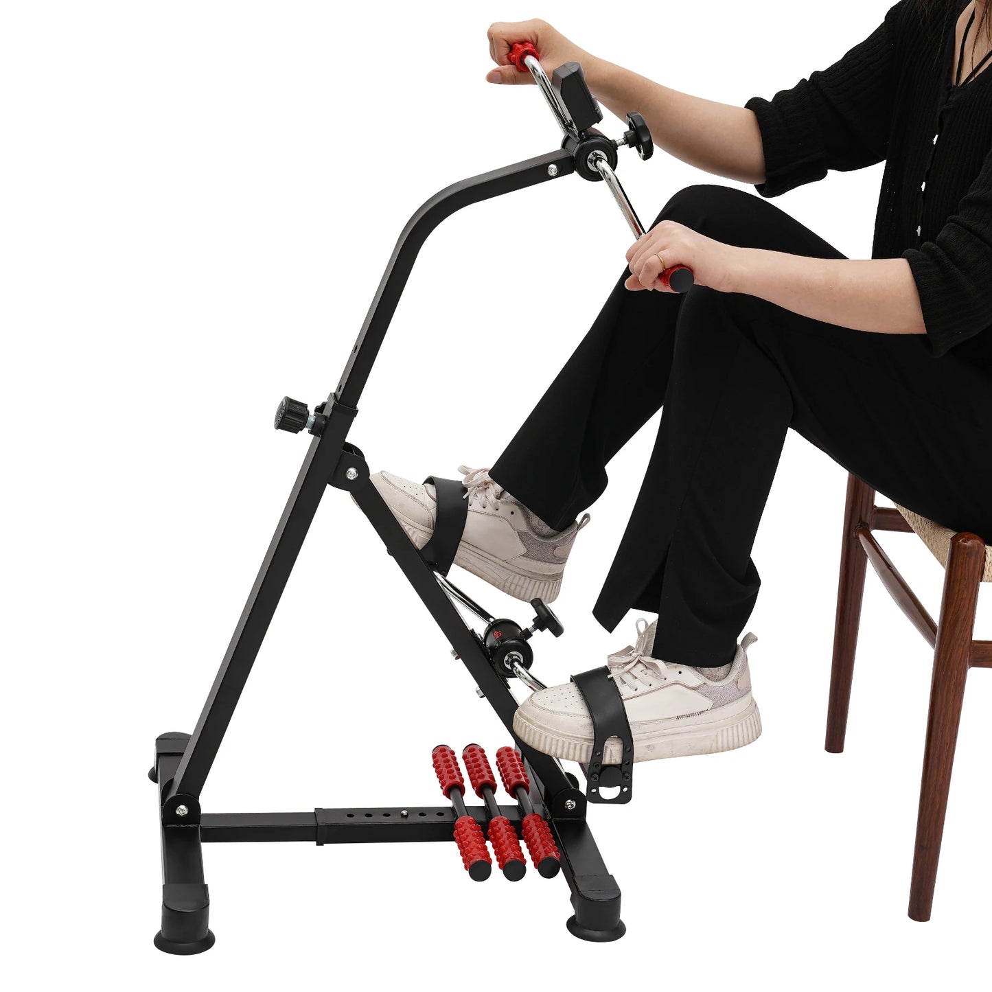 ABS Pedal Exerciser Bike Black Manual Fitness Bike/Adjustable Height 36*38*93cm for Sports Enthusiasts