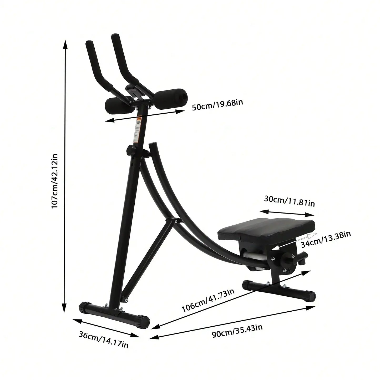 Ab Workout Equipment For Home Gym Foldable Core Abdominal Exercise/Machine W/ 3 Intensities Digital Display 330lbs