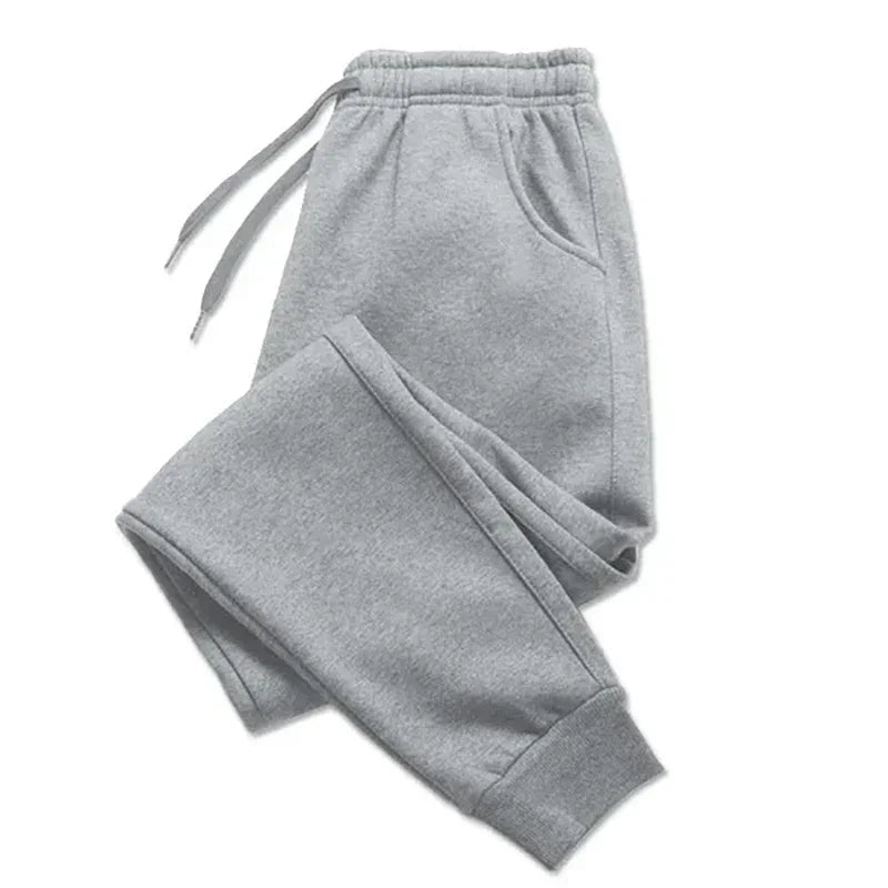 Men's Casual Pants Autumn Winter Fleece Sweatpants Men Running Jogger Sports/Gym Trousers Fashion Solid Color Workout Long Pants