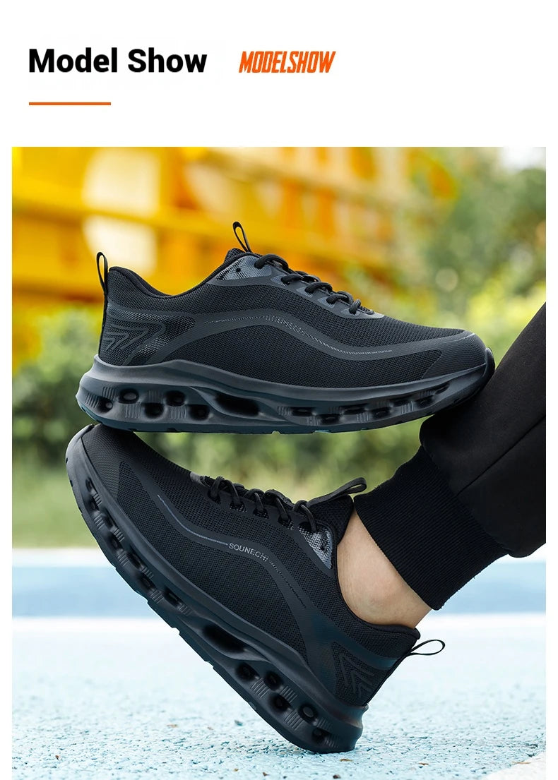 Men's Safety Shoes Anti-Impact Anti-Piercing Lightweight Work Shoes/Lightweight Breathable Sporty Design for Outdoor Work Shoes
