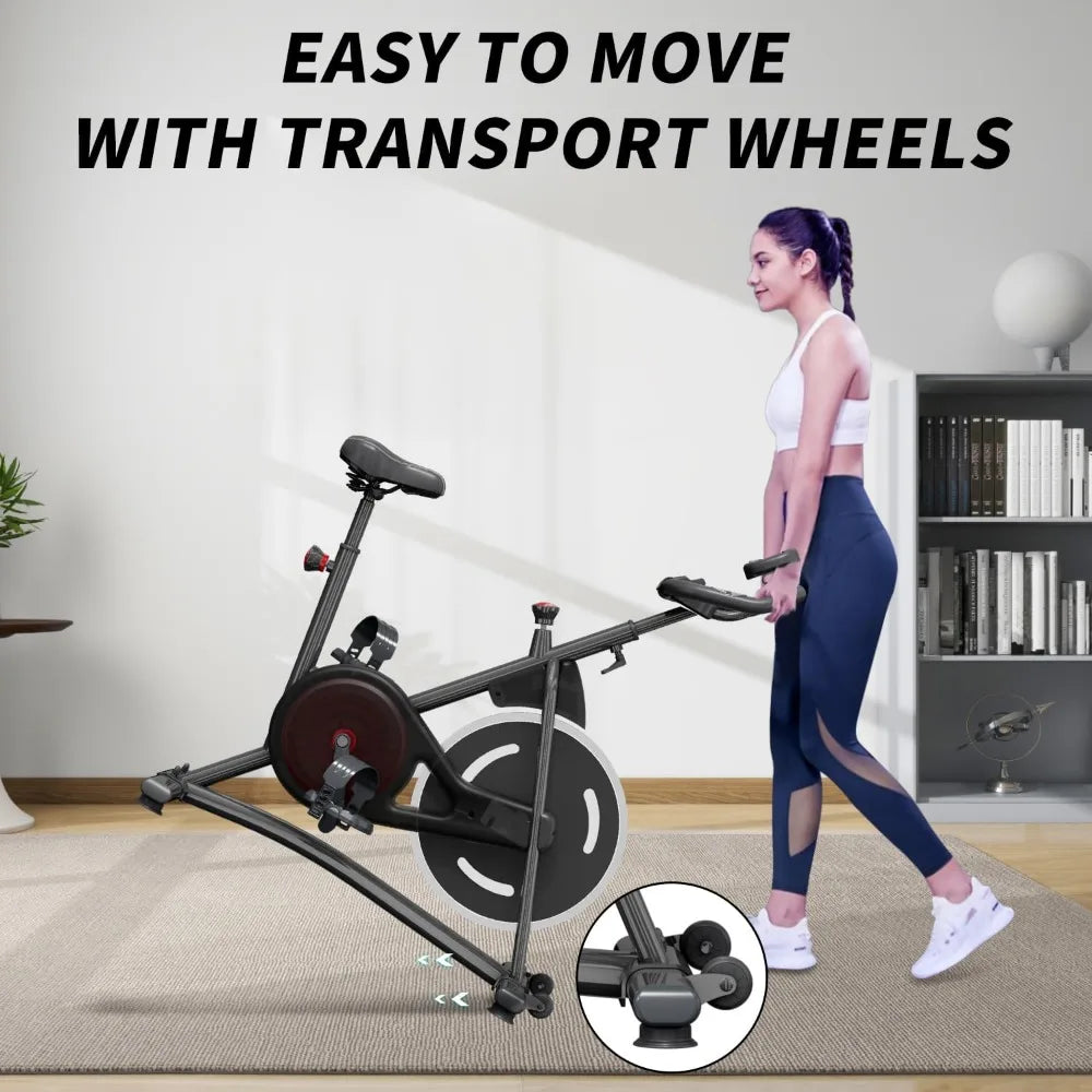 Home Fitness Stationary Bike: Premium Adjustable Exercise Bike/with Smartphone Holder for Efficient Workouts