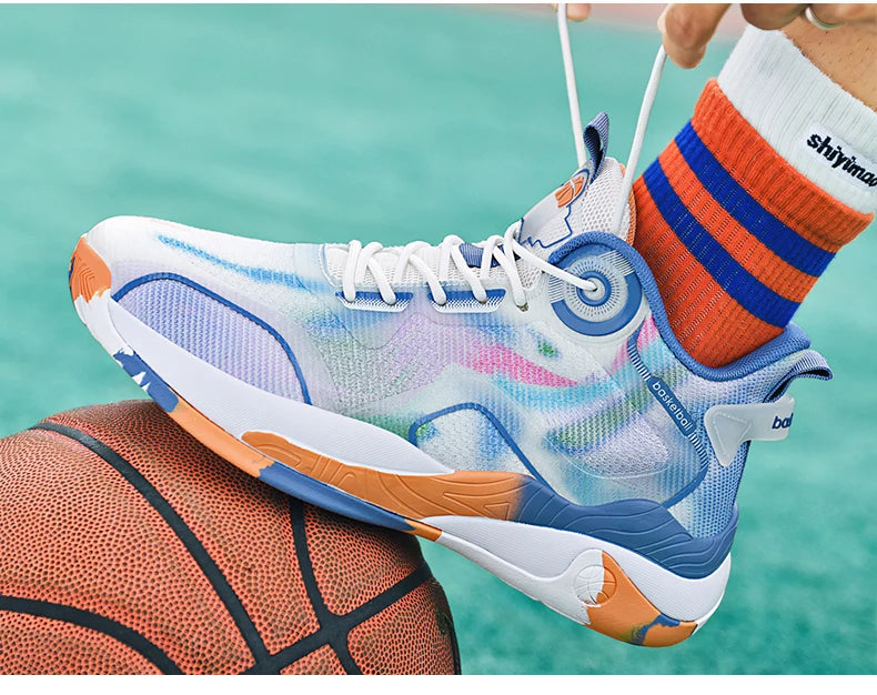 Men's Basketball Shoes Mid Basketball Sneakers/Non-Slip Outdoor Cushioning Workout Shoes