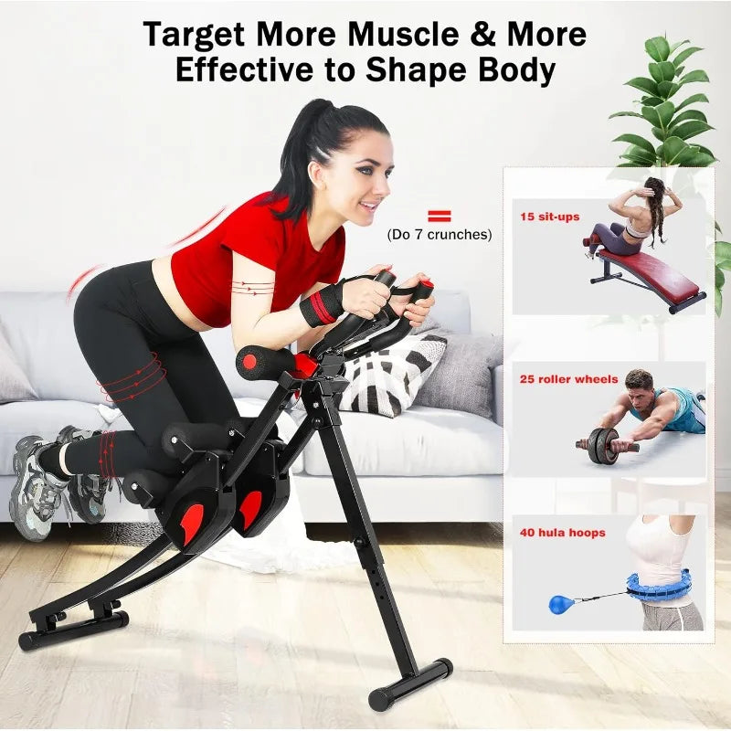 GIKPAL Ab Machine, Adjustable Trainer for Home Gym/Ab Crunch Exercise Equipment for Beginner