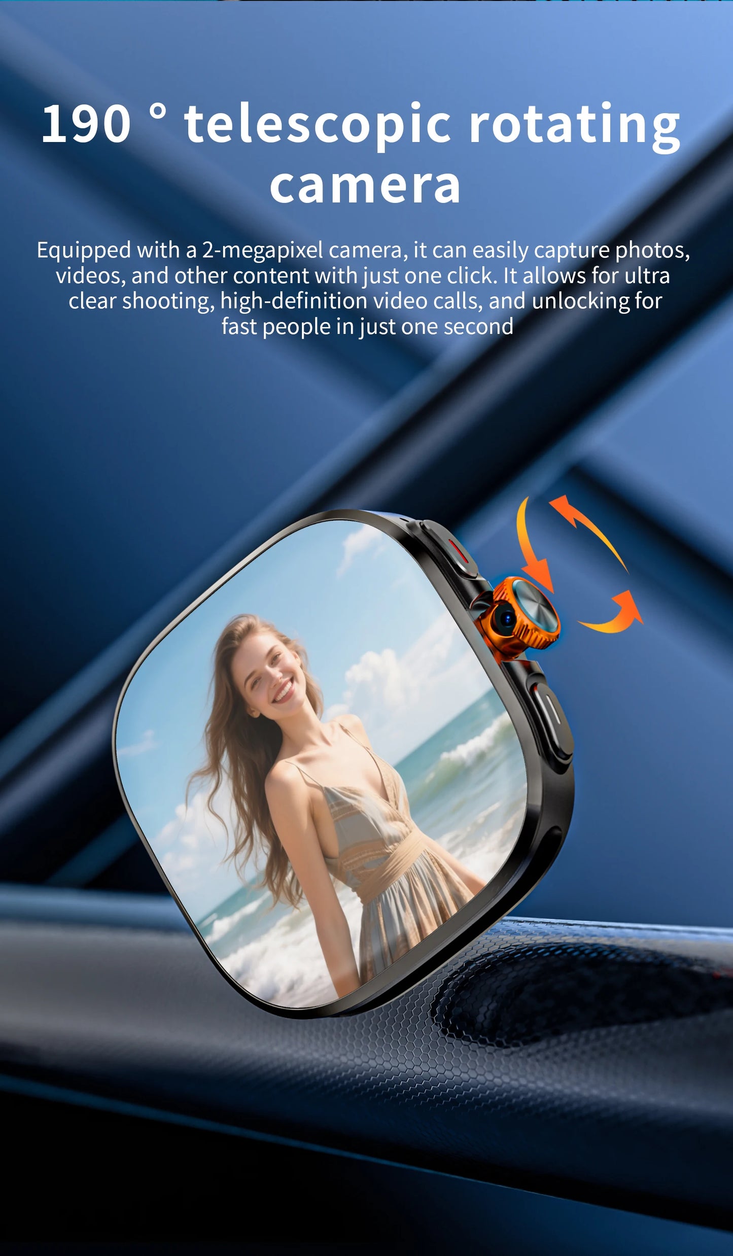 LOKMAT New APPLLP 6 MAX Android Smart Watch Phone Amoled Touch/Screen Rotating Camera AI Translation Function