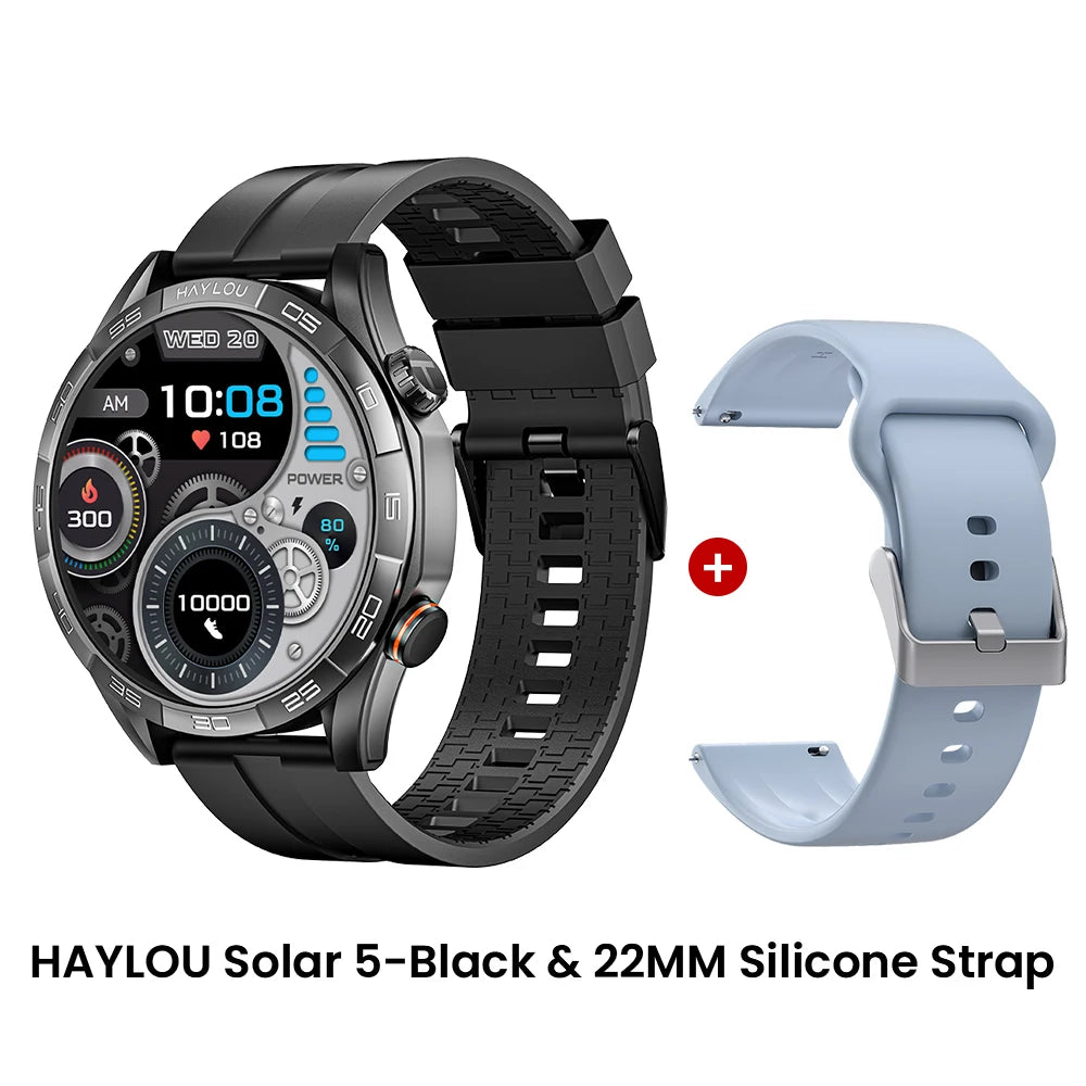 HAYLOU Solar 5 Voice Calling Smartwatch 1.58'' AMOLED Display 60Hz Smart Watch/24H Health Monitoring Sports Smartwatch for Men
