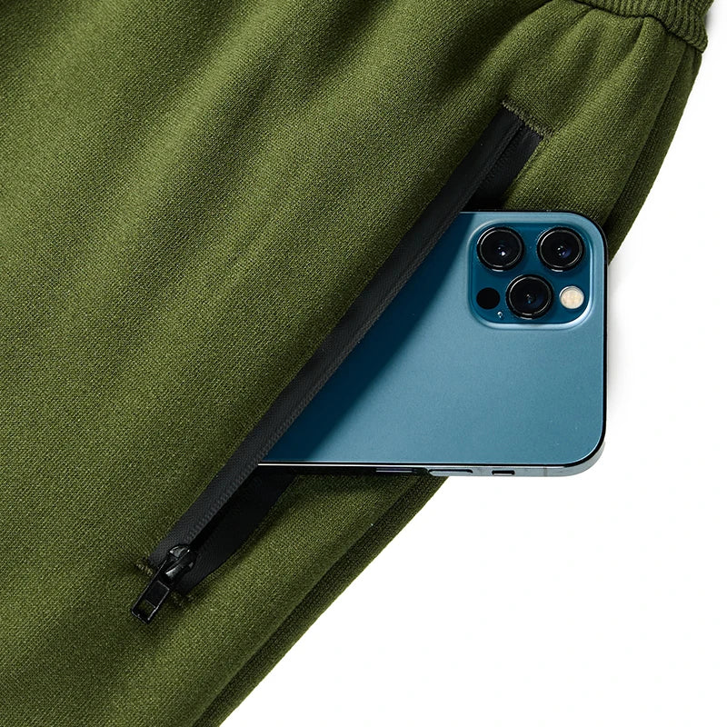 New Men's Sport Casual Baggy Sweatpants with Side Zipper Pockets/Elastic Waist Joggers for Fitness Gym Clothing