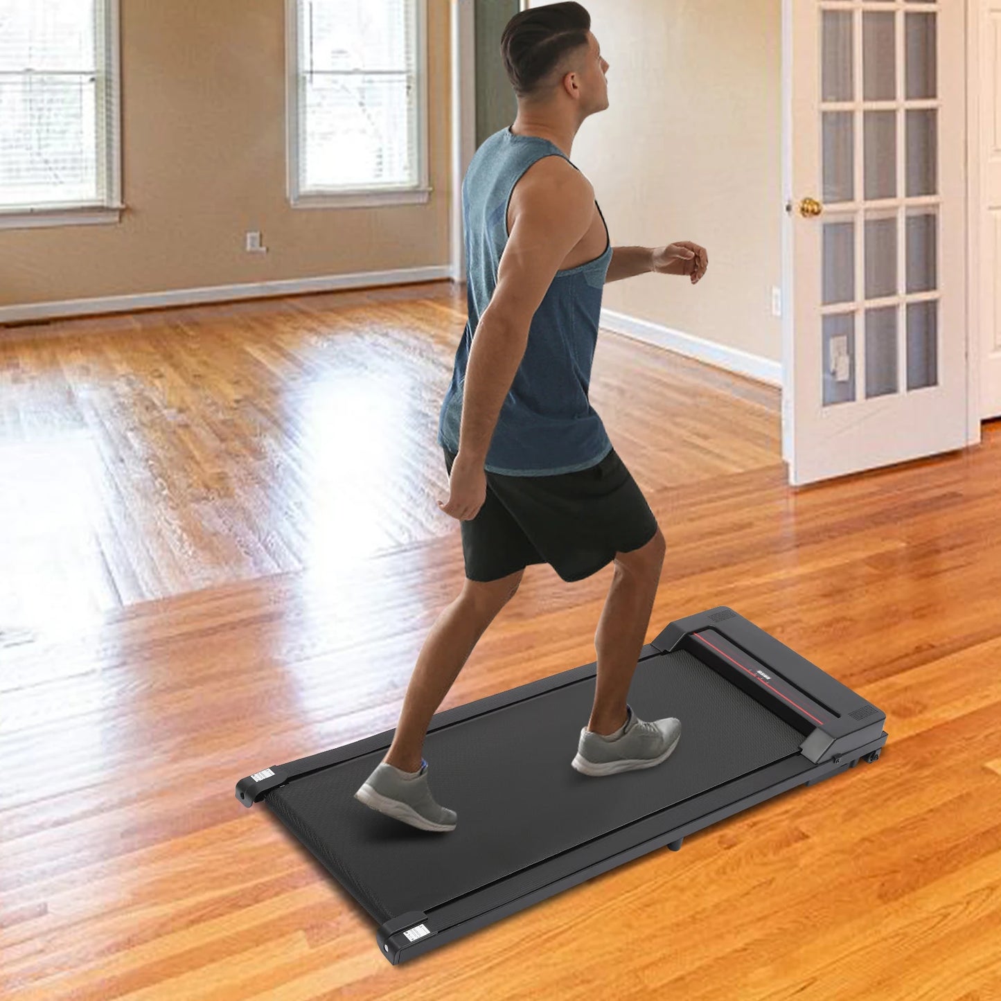 Electric Treadmill Under Desk Walking Pad/Home Office Fitness Running Jogging LED