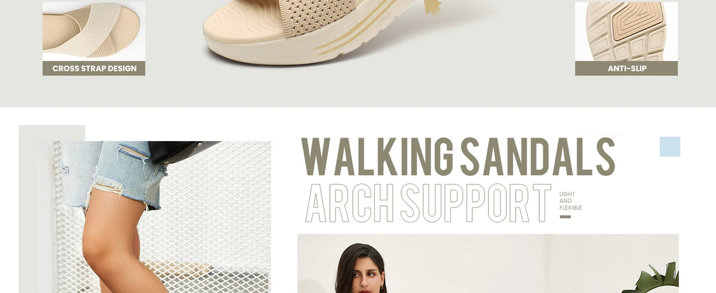 Women's Comfortable Walking Sandals Platform/ \Sport Orthopedic Sandals with Arch Support