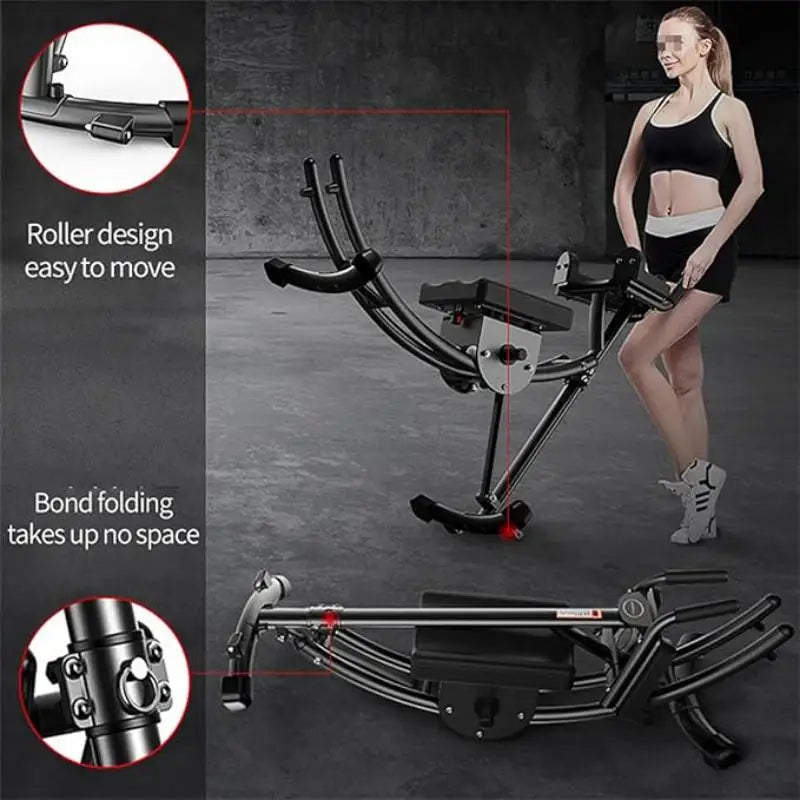 450 lb Deluxe Abdominal Machine Foldable Abdominal Coaster/with Kettlebell Resistance Block Core Fitness Equipment