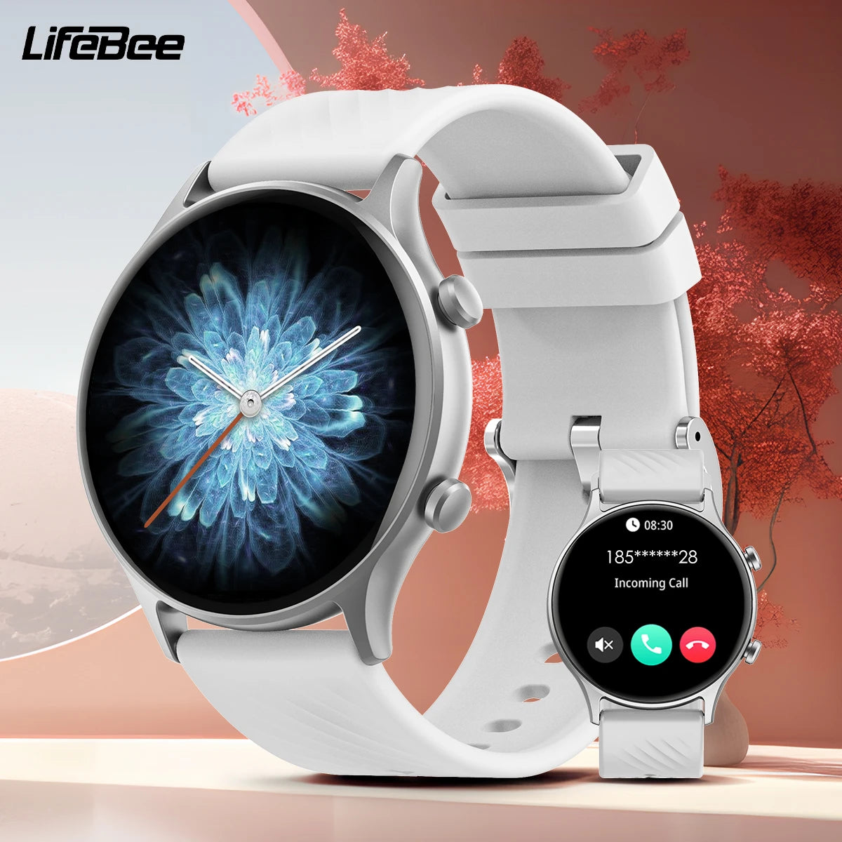 LIEFBEE Round smartwatch can answer/make calls, over 100+ Sportports modes/heart rate sleep monitoring step counting